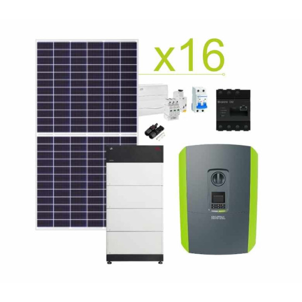 Triphasic Solar AutoConsumption Kit Kostal PIKO 46,080Wh/day and lithium battery 11,0kWh at 22.1kWh