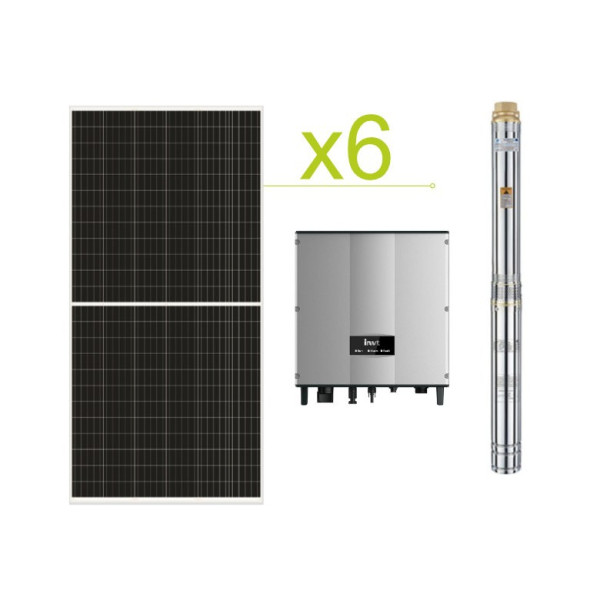 Kit de bombeamento solar de 1,5CV para 15.000 litros/dia e altura máx.80m
