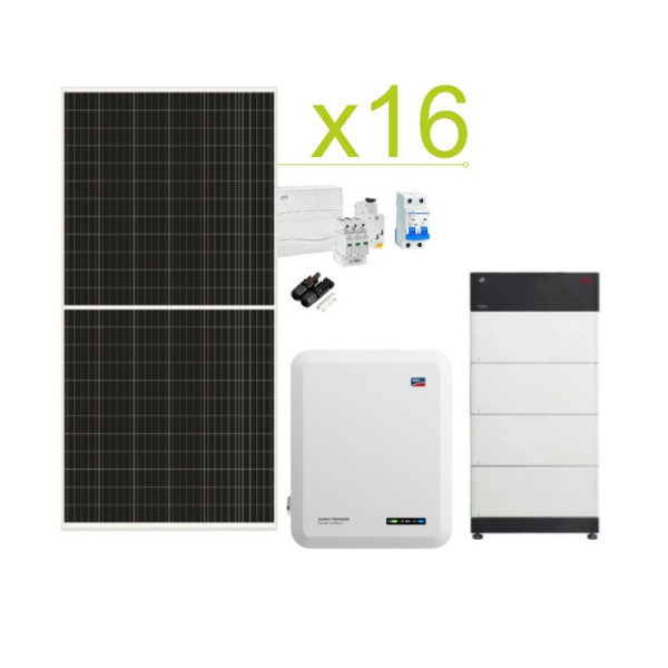 Kit Solar Autoconsumo Trifásico SMA 46.080Wh/día y batería litio 11,0kWh a 22,1kWh