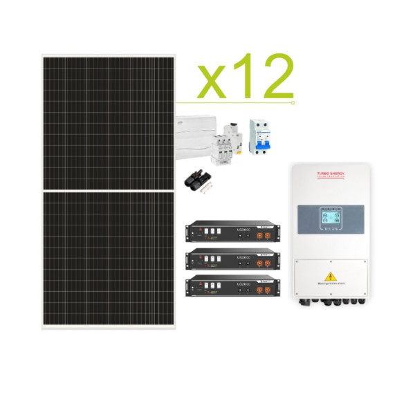 Kit Solar Autoconsumo Turbo Energy 34.560Wh/día Y Batería de Litio Pylontech US3000C