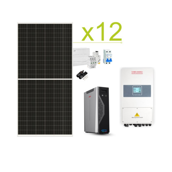 Off-grid Solar Kit Turbo Energy 34,560Wh/day and WeCo XP 5.3kWh Lithium Battery