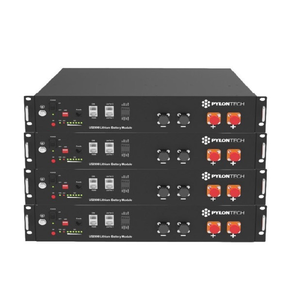 Pack 4 Baterías Pylontech US2000C 9,6kWh 48V