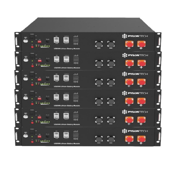 Pack 6 Baterías Pylontech US2000C 14,4kWh 48V