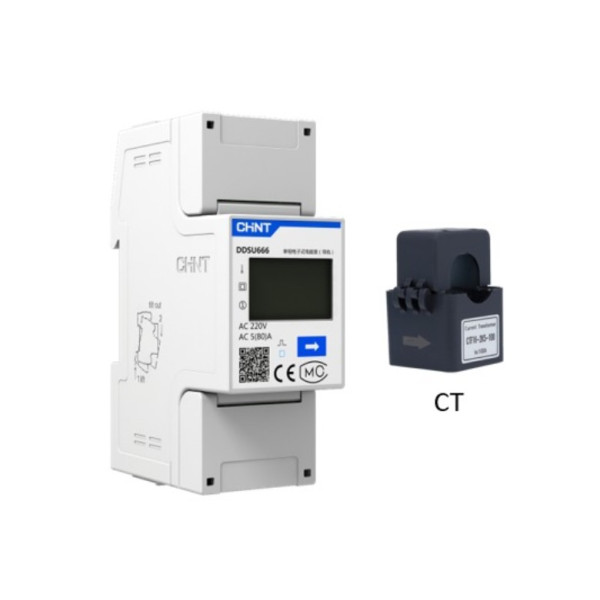 Medidor inteligente Chint DDSU666 100A con CT para inversores SAJ