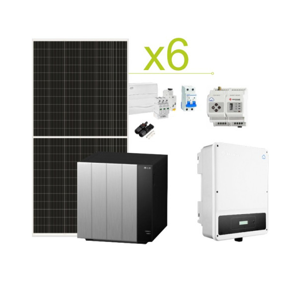 Kit Solar de Autoconsumo Goodwe 17.280Wh/dia e Bateria de Lítio LG Resu Flex de 8,6kWh a 17,9kWh