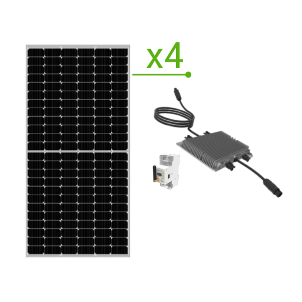 Self-Consumption Kit 1,920W with Turbo Energy 1.6 Microinverter + 4 Leapton Solar Panels 480W