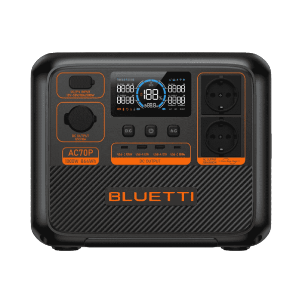 BLUETTI AC70P Estación de energía portátil de 1.000W - 864Wh