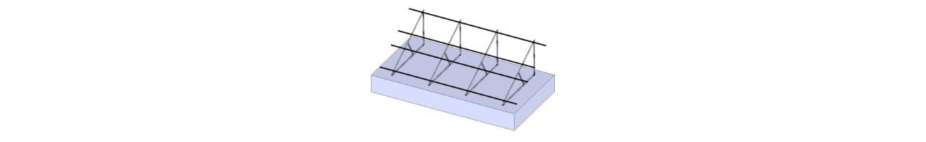 Suporte triangular duplo para painéis solares em telhado plano