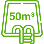 Up to 50,000 liters